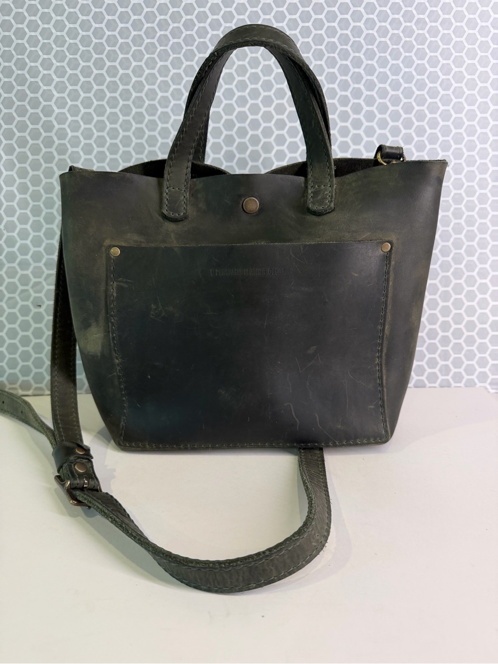 Portland Leather Goods green tote! - Picture 2 of 8